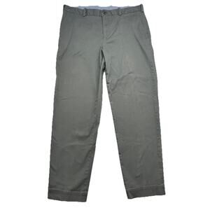 Brooks Brothers Pants Men 38x32 Gray Solid Regular Casual Preppy Cotton Spande6